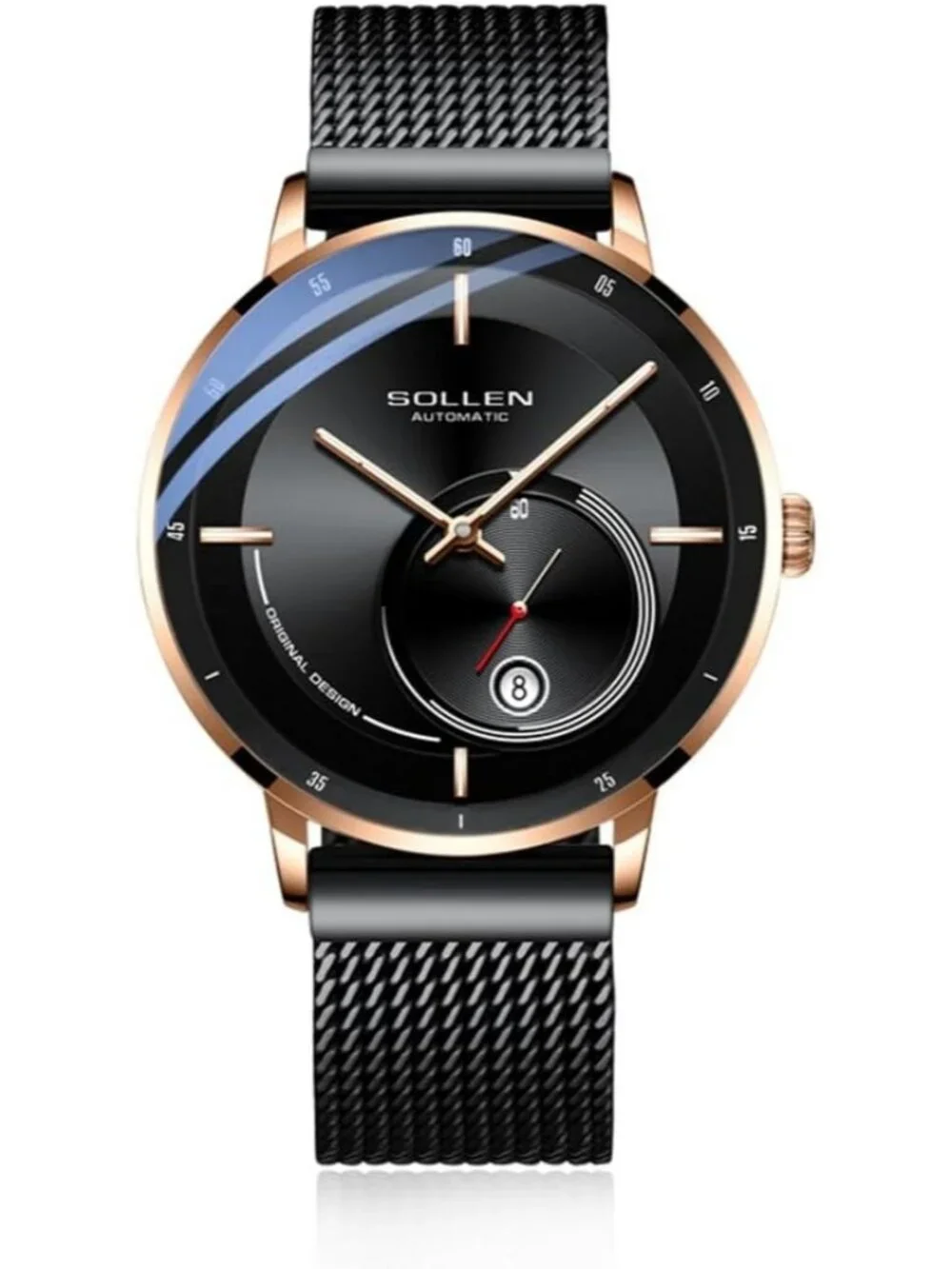 Men's Gold Automatic Mechanical Minimalist Dial Stainless Steel Luxury Watch